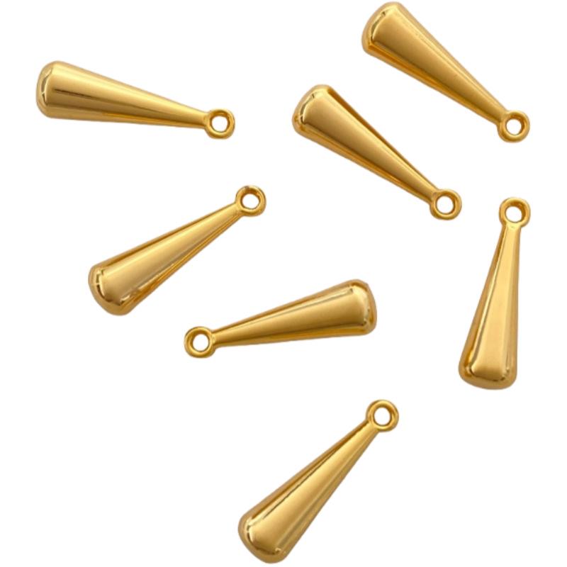 Copper-Plated 18k Gold Teardrop Charm Pendant Chain for DIY Jewelry