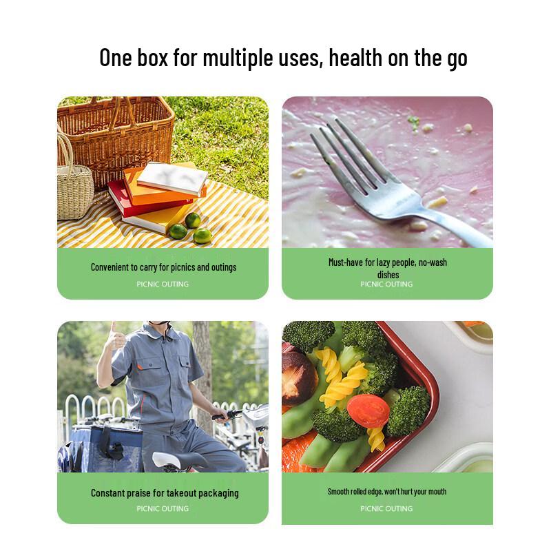 ZISIZ Disposable 3-Compartment Food Container
