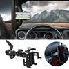 Black A-Pillar Phone Holder Mount Bracket Anti-Shake For Jeep Wrangler Universal