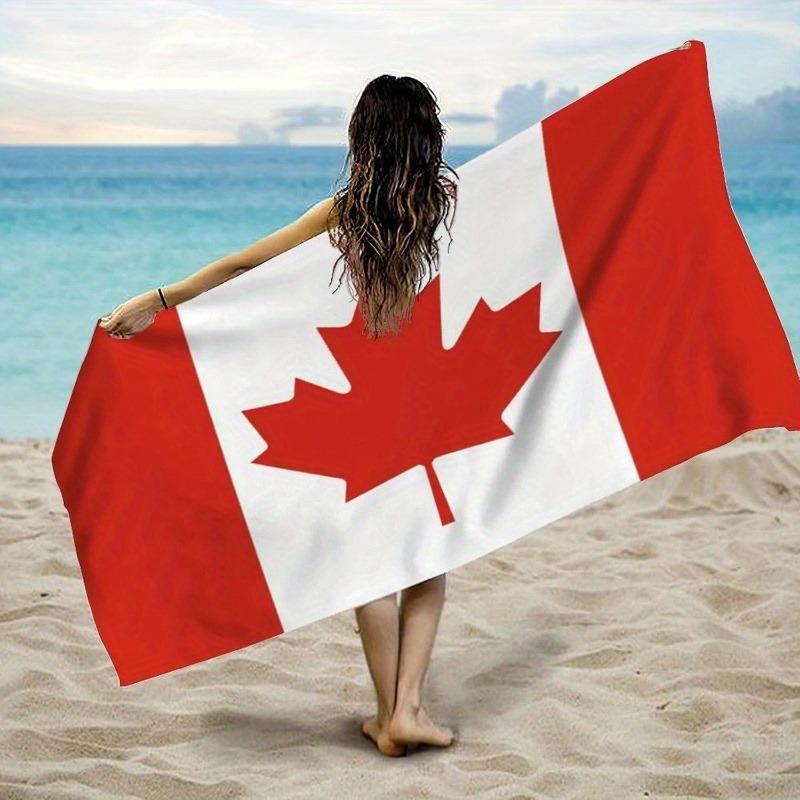 Canada Flag Beach Towel: Perfect for Sunny Seaside Adventures! Suitable for Towels, Bath Towels, Beach Towels
