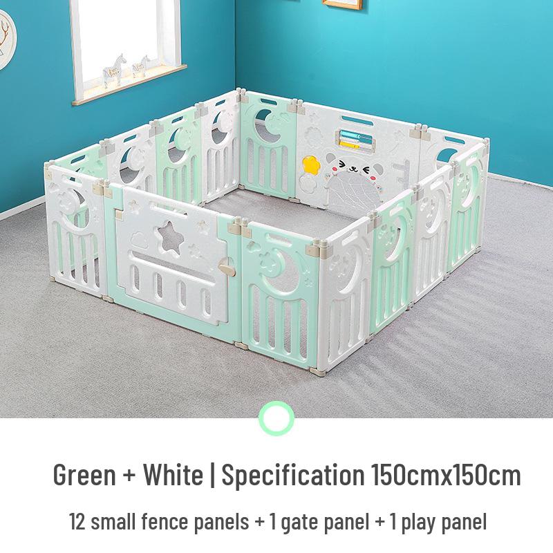 Folding Children's Playpen: Indoor Playground & Baby Crawling Mat with Safety Walker Guardrail