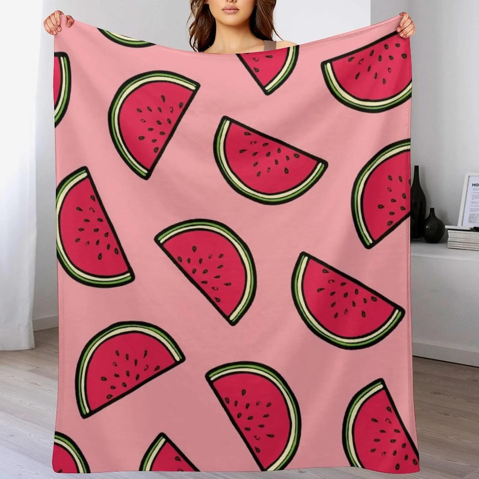 New Watermelon Pattern in Pink Throw Blanket Thin Soft Blanket for Summer Night Sleeping 102x76cm(40x30in)
