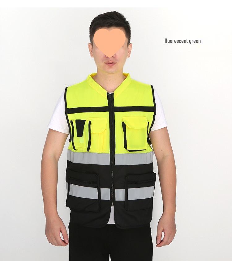 Reflective Multi-Pocket Safety Vest for Construction, Cycling, and Sanitation Workers