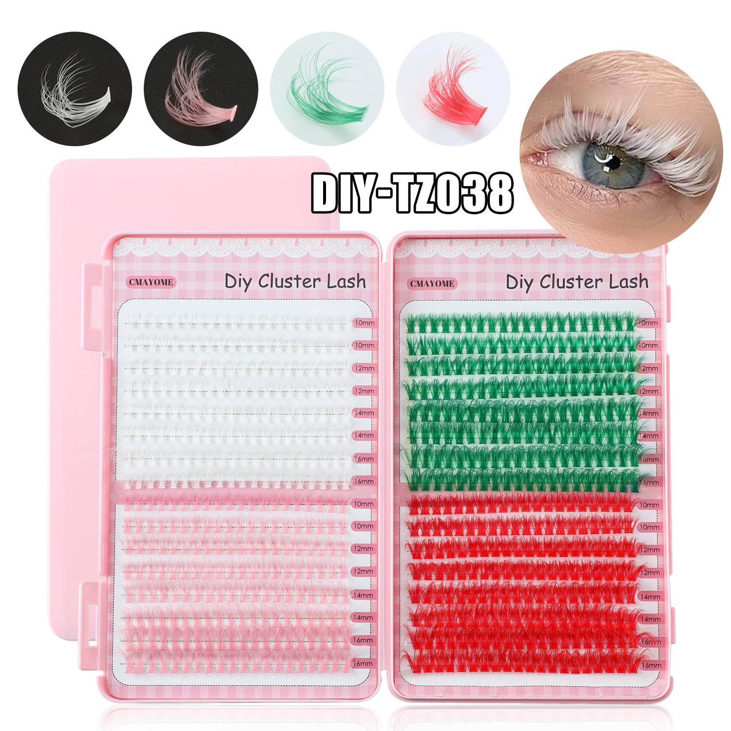 

Цветной DIY Книга для ресниц большой вместимости Натуральные густые 640 пучков D-образный сегментированный набор накладных ресниц