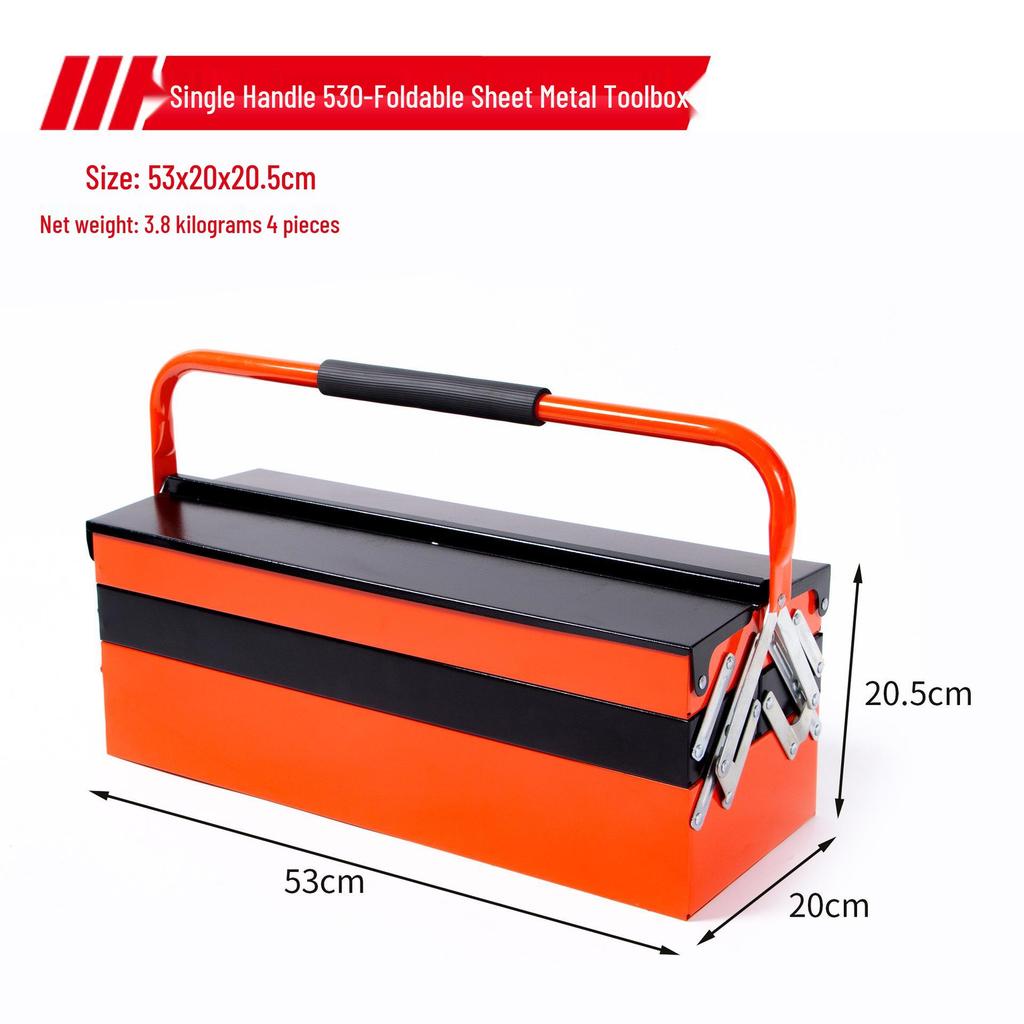 Multi-Layer Portable Folding Toolbox with Large Capacity for Home and Car Repair