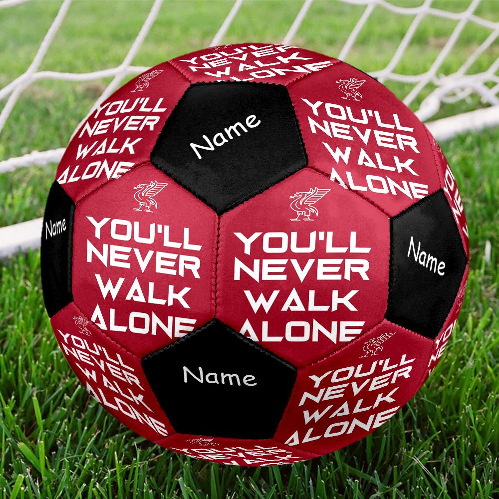 Individuell beschriftbarer Fußball im Thema Liverpool Football Club, Größe 5, Geeignet für Spiele in der Halle und im Freien, ein Geschenk für jeden geeignet.