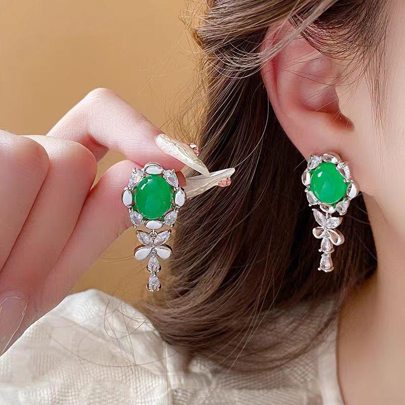 Elegant Rhinestone Butterfly Tassel Earrings for Women - 2024 New Retro Design