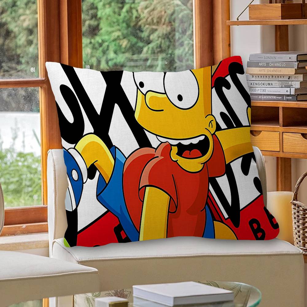 Cartoon The S-Simpsons Cushion Cover Car Throw Pillow Case For Sofa Car Christmas Gift 40x40cm 45x45cm