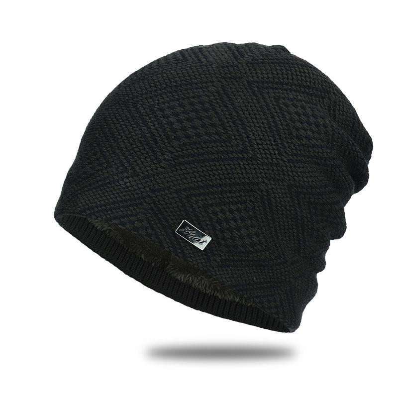 Men Thick Thermal Lined Beanie,Adult Casua Warm Solid Color Skull Caps for Winter,Suitable for Skiing Mountaineering,daily Wear
