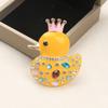 Sparkling Crystal Duck Brooch Rhinestones Decoration Lapel Pin Lightweight Jewelry for Fashionable Occasions Wear