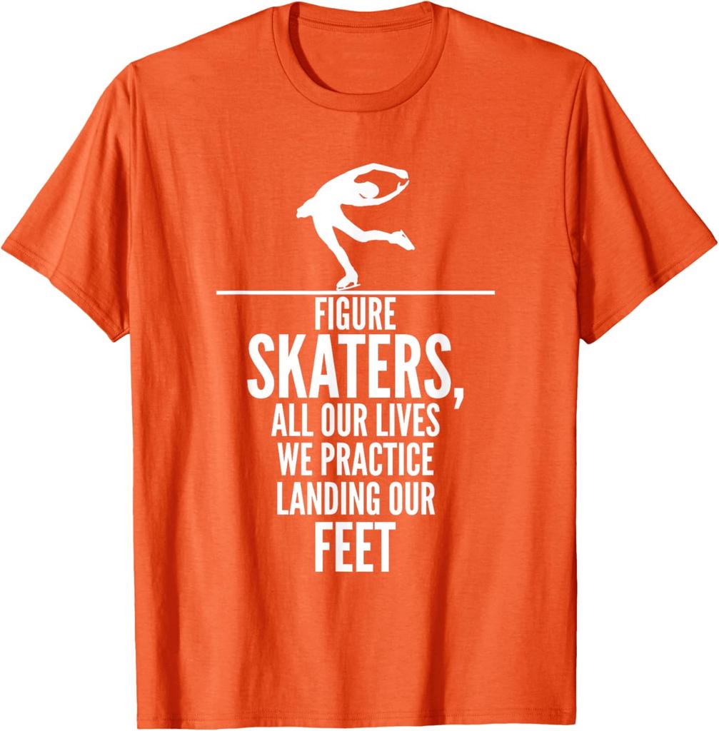 Figure Skaters Practice Landing Funny Graphic TShirt Casual Cotton Tee for Skaters