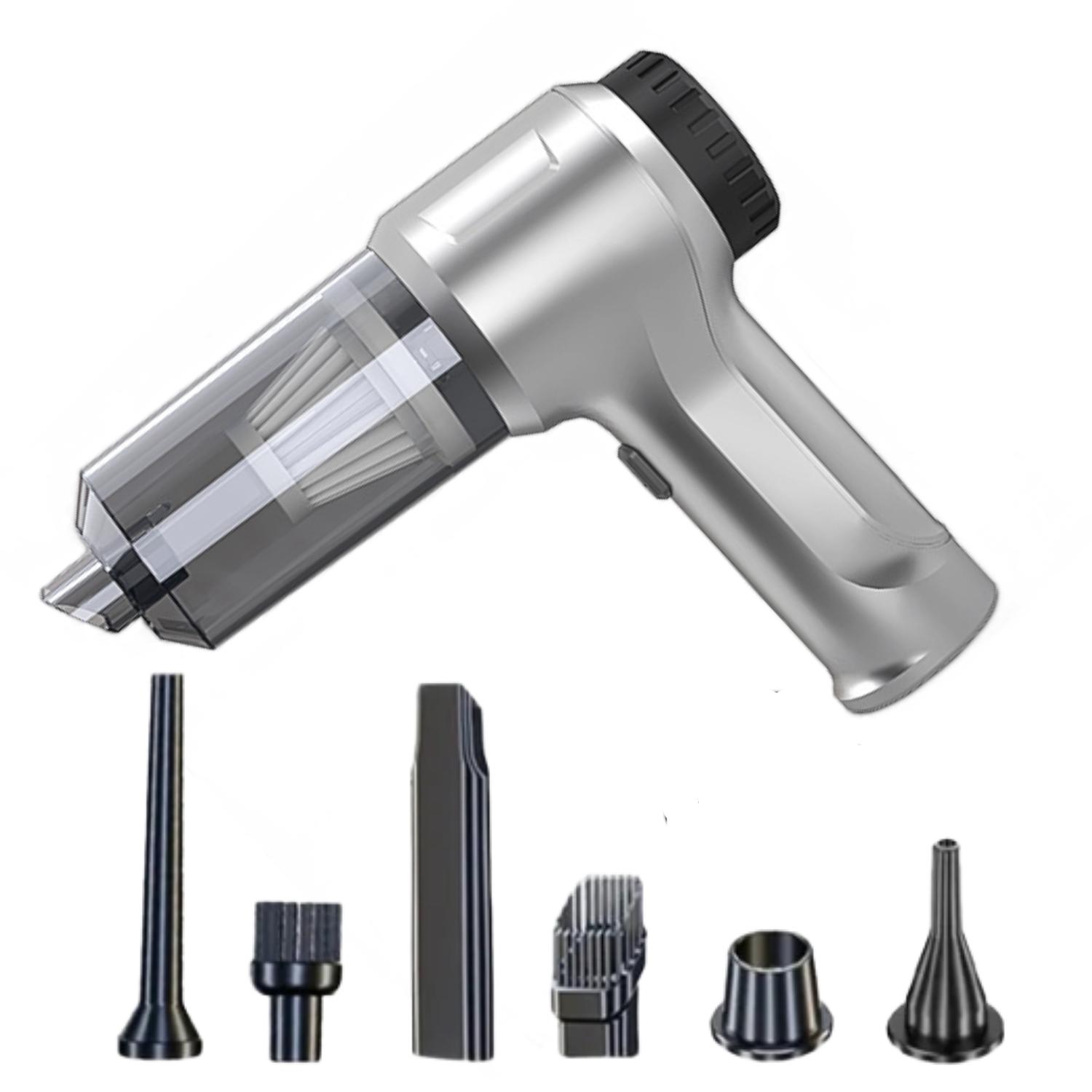 

Автомобильный пылесос двойного назначения с мощным всасыванием, пылеуловитель, автомобильный аксессуар, беспроводной портативный мини-воздуходувка для бытовой техники серый