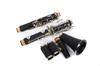 Yinfente Professional Ebonite Clarinet, B-flat, Beginner-friendly, 2-barrel, Hard Case, Cleaning Kit, Mouthpiece, Cork Grease, Gloves