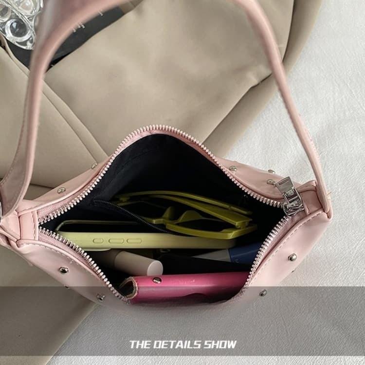 Patent Leather Rivet Underarm Bag One Shoulder Crossbody Women's Bag