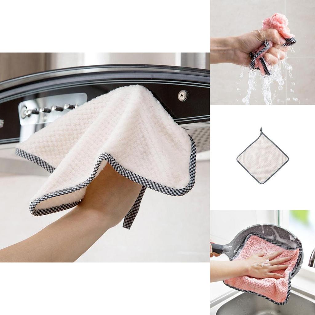 Premium Thickened Coral Fleece Kitchen Dish Cloth Extraordinary Absorbent Cleaning Towel