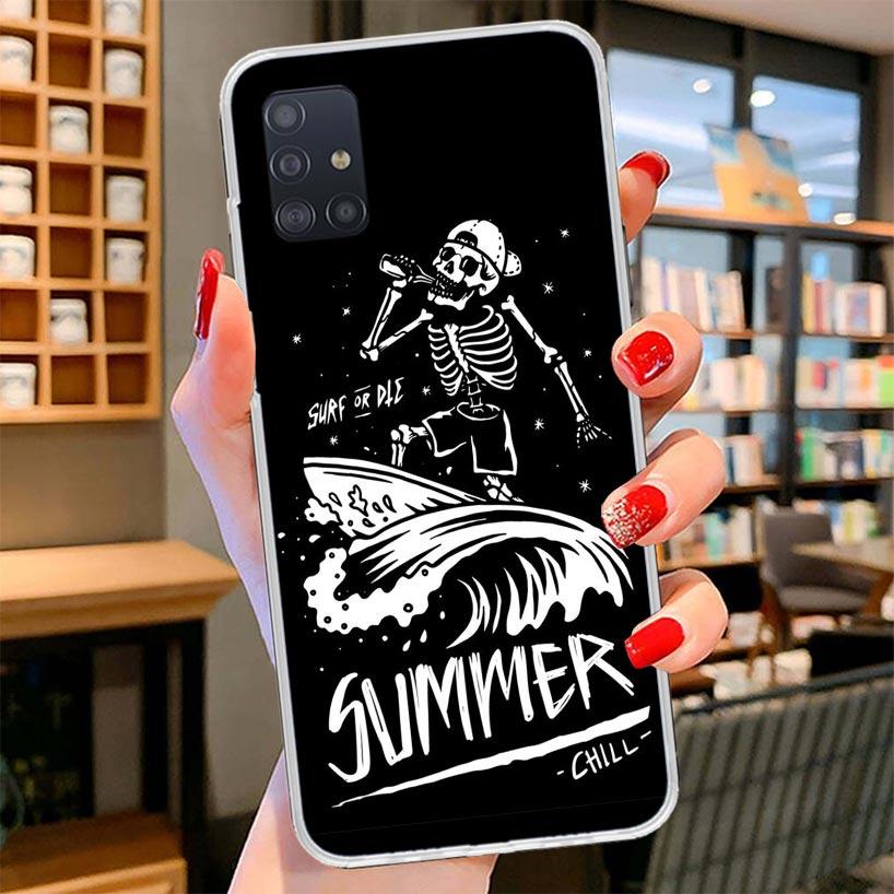 Surf Board Aesthetic Cover Phone Case For Samsung Galaxy A12 A22 A32 A52 A72 A02S Phone Case Note 20 Ultra 10 S10 Plus A51 A71 A