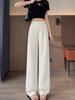 New Women's Suit Pants Spring Summer High Waist Draped Loose Wide Leg Pants Plus Size Casual Pants