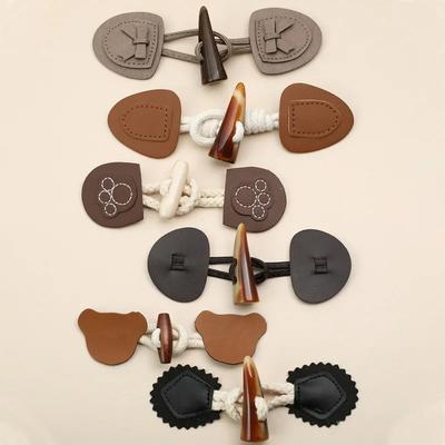 High Quality Horn Buttons Cotton Rope Resin Ox Horn Combined Button Woman's Coat Sewing Supplies
