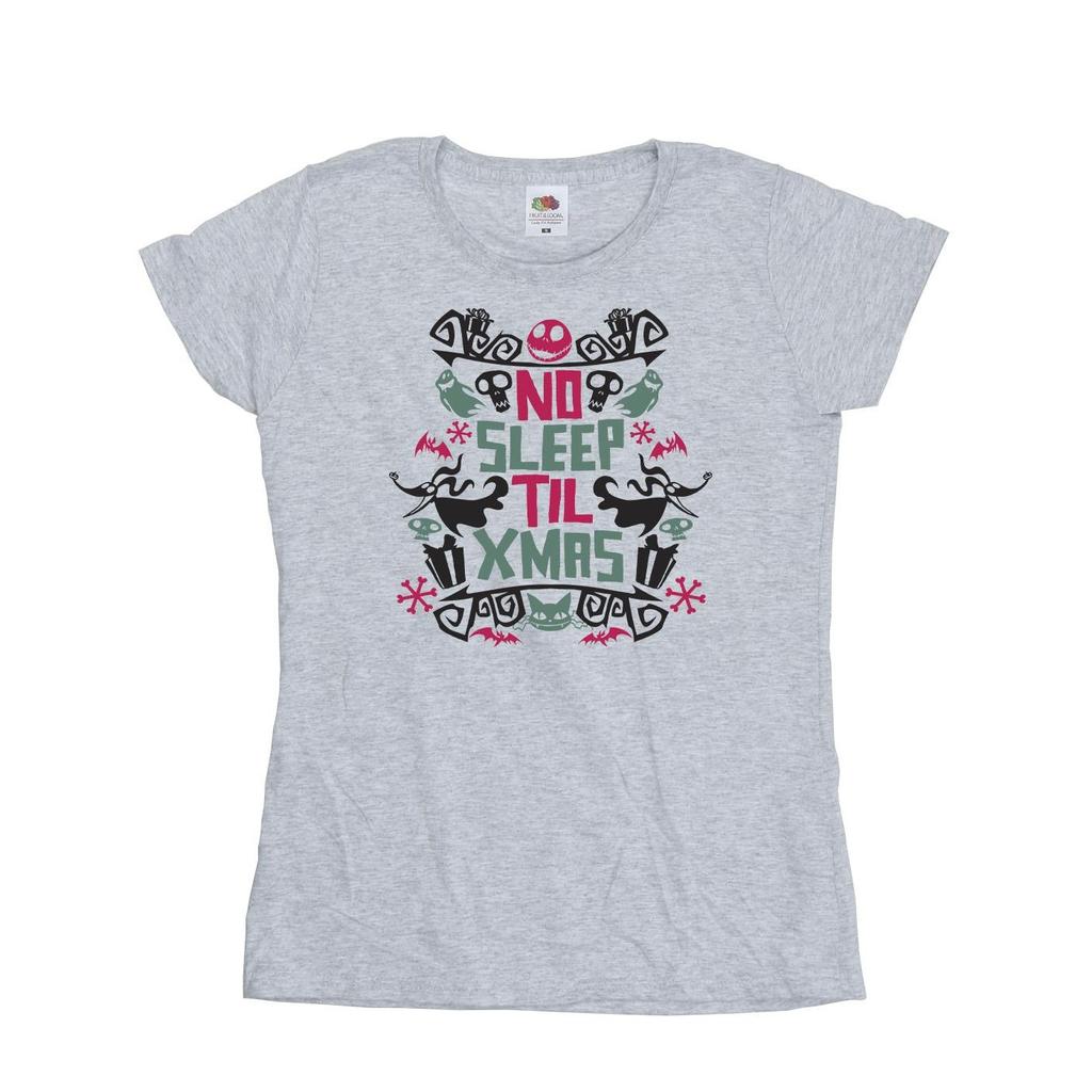 Disney Womens/Ladies The Nightmare Before Christmas No Sleep Til Xmas Cotton T-Shirt