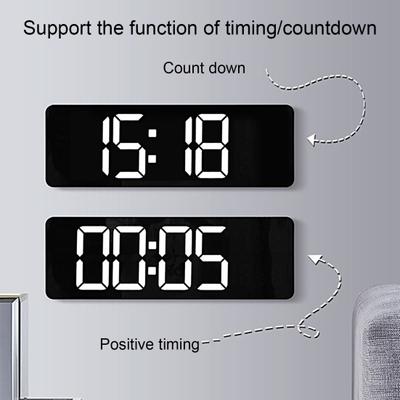 1 Set USB Clock Big Number Timing Function Adjustable Brightness Useful Simple Living Room Wall Mounted LED Alarm Clock Daily Use
