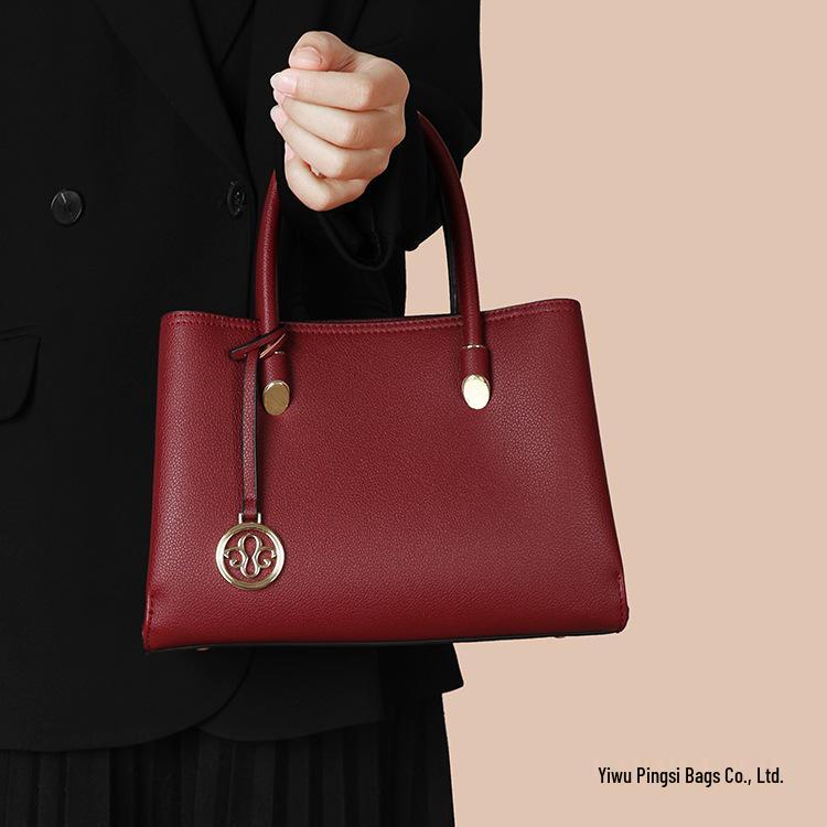 Elegant Red Mummy Bag: Fashionable, Spacious Handbag for Mother-of-the-Bride At Weddings
