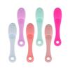 Multi-Functional Flat Silicone Lip Scrub Brush with Handle Nose Cleansing Exfoliator and Labeling for Face Care