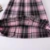 European and American Fashion High Street Striped Summer Pleated Skirt Women's Clothing