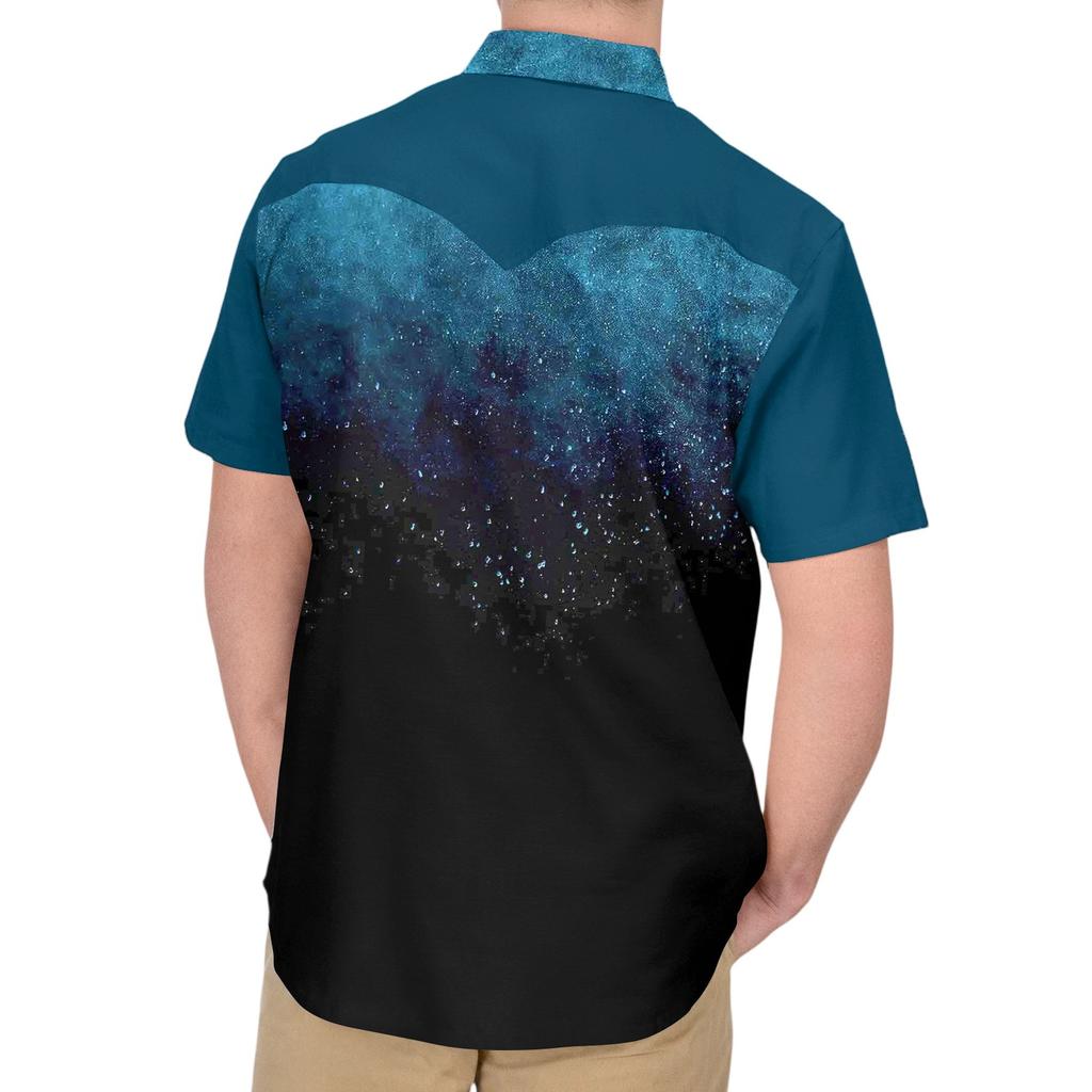 Men'S Fashionable Lapel And Shoulder Length Short Sleeved Casual Top