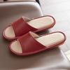 Leather slippers first layer cowhide indoor home beef tendon bottom non-slip genuine leather linen slippers women's high sense of home