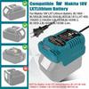 12V/24V 100-240V Li-ion Battery Mini Compact Car Charger for Makita 18V Lithium Ion Battery BL1860 BL1830 Replacement for DC18RC