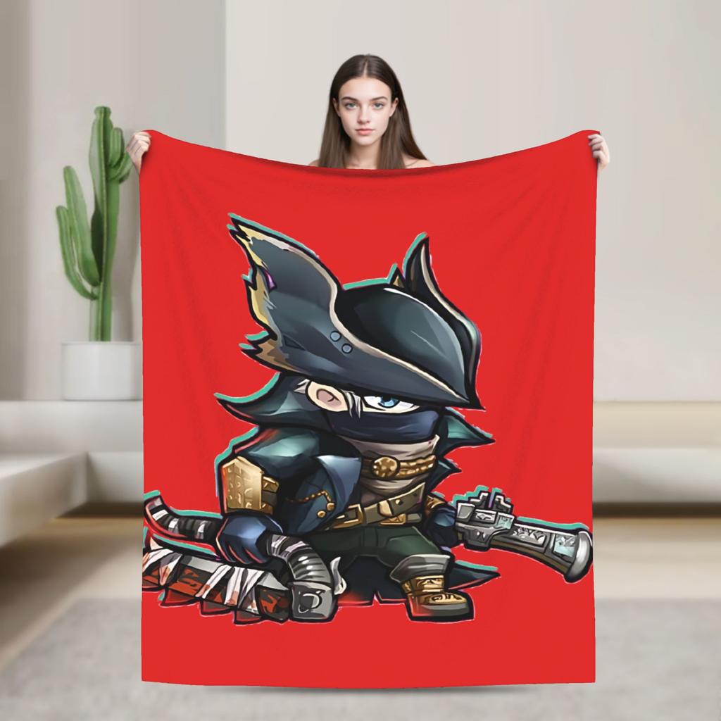 Bloodborne Dark Souls Decke Warm Weich Bedruckte Plüschdecke für Mädchen Jungen Sofa Stuhl Flanell Tagesdecke Bettbezug