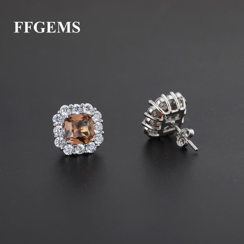 FFGems New Design Created Zultanite Stud Earrings Silver Square Stone Color Change Fine Jewelry For Women Girl Party Gift