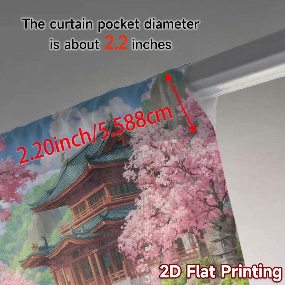 2pcs   2D FLAT PRINTING Curtains (Without Rod) Spring Serenity(1) Modern Curtains Polyester Easy Install Curtains Gifts Perfect