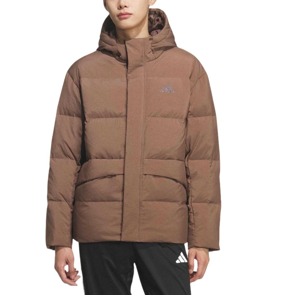 Adidas Down Jackets Unisex Stratum Dark Earthy Brown/Dark Gray Brown Hooded Moderate KQ5521