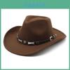 Wool Felt Western Cowboy Hat With Large Brim For Outdoor Travel And Gift For Men Women