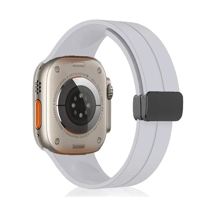 Curea Magnetică din Silicon Pentru Apple watch band 44mm 45mm 49mm 40mm 41mm 42mm 38mm correa Brățară iWatch Seria 7 8 se 6 9 ultra 2