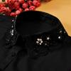 Vintage White False Collar With Beads Diamond Fake Collar Women Black Lace Detachable Collars Nep Kraagie Clothing accessories