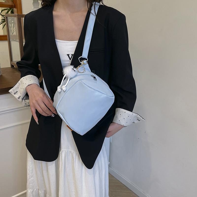 Nylon small satchel stylish simple solid color shell shoulder bag women's mobile phone bag casual versatile oblique span
