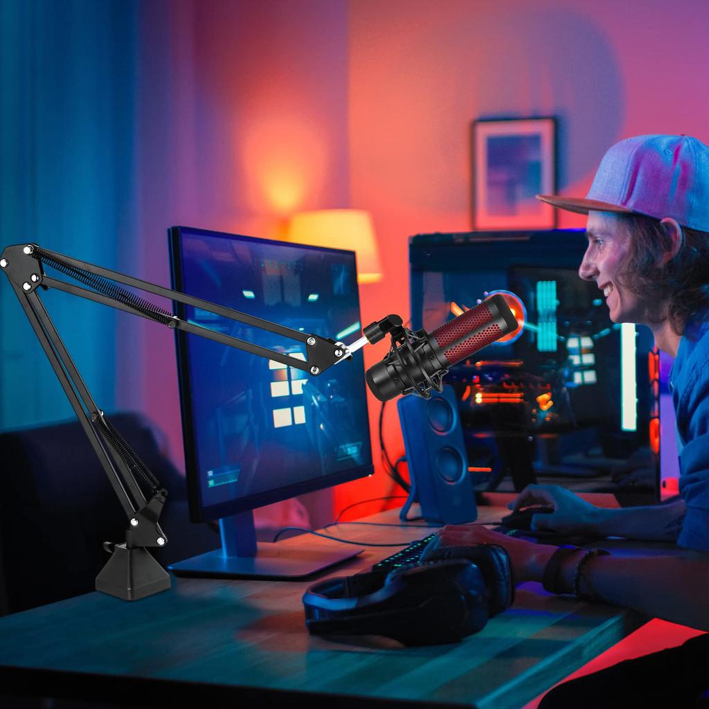 HyperX QuadCast Boom Arm Microphone Stand Adjustable Suspension Scissor Arm for QuadCast QuadCast S RGB USB Condenser Metal Black