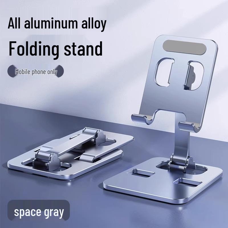 Adjustable Aluminum Phone & Tablet Stand: Foldable, Weighted Base