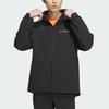 Solid Color Logo Label Outdoor Fleece Lined Sports Hooded Softshell Jacket Men's Black IL9011