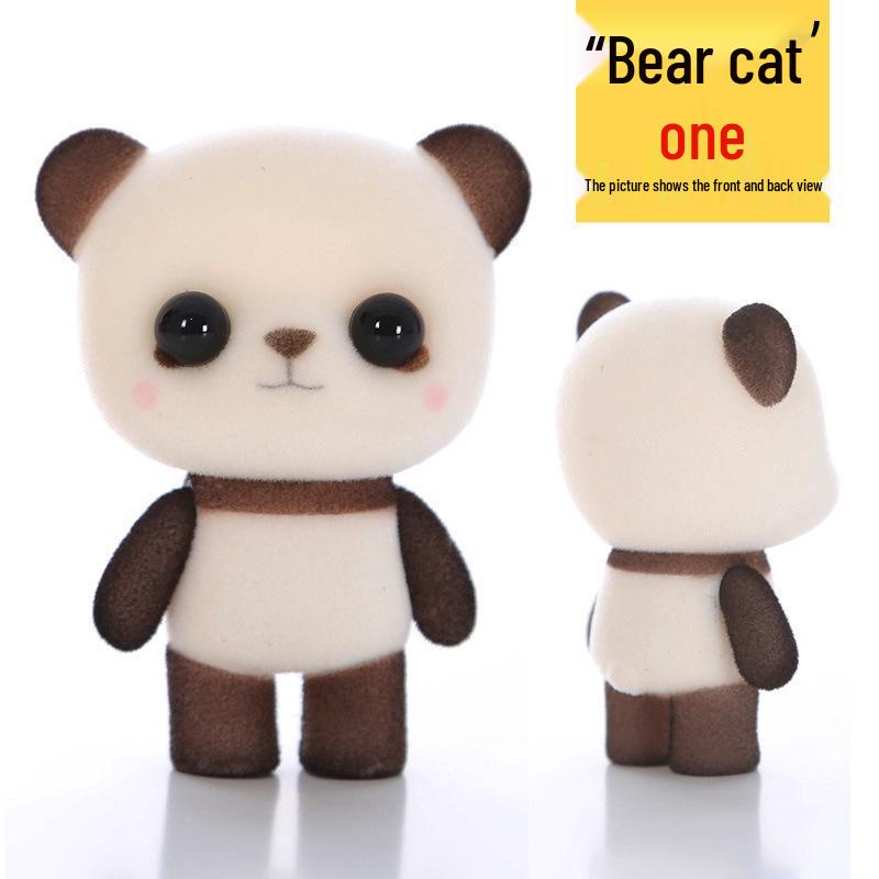 

Japanese Kawaii Small Animal Flocked Plush Toy Figurine - Cute Desktop Ornament Gift