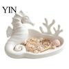 Seahorse Jewelry Dish Coral Tray, 3D Printed Ocean Themed Ring Earring Gift for Lovers Holder, Decorative Trinket Vanity Table Desktop Storage