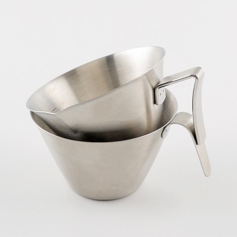 Coffee Measuring Cup With Pour Spout And Clear Measurement Lines Stainless Steel Gadget For Baristas