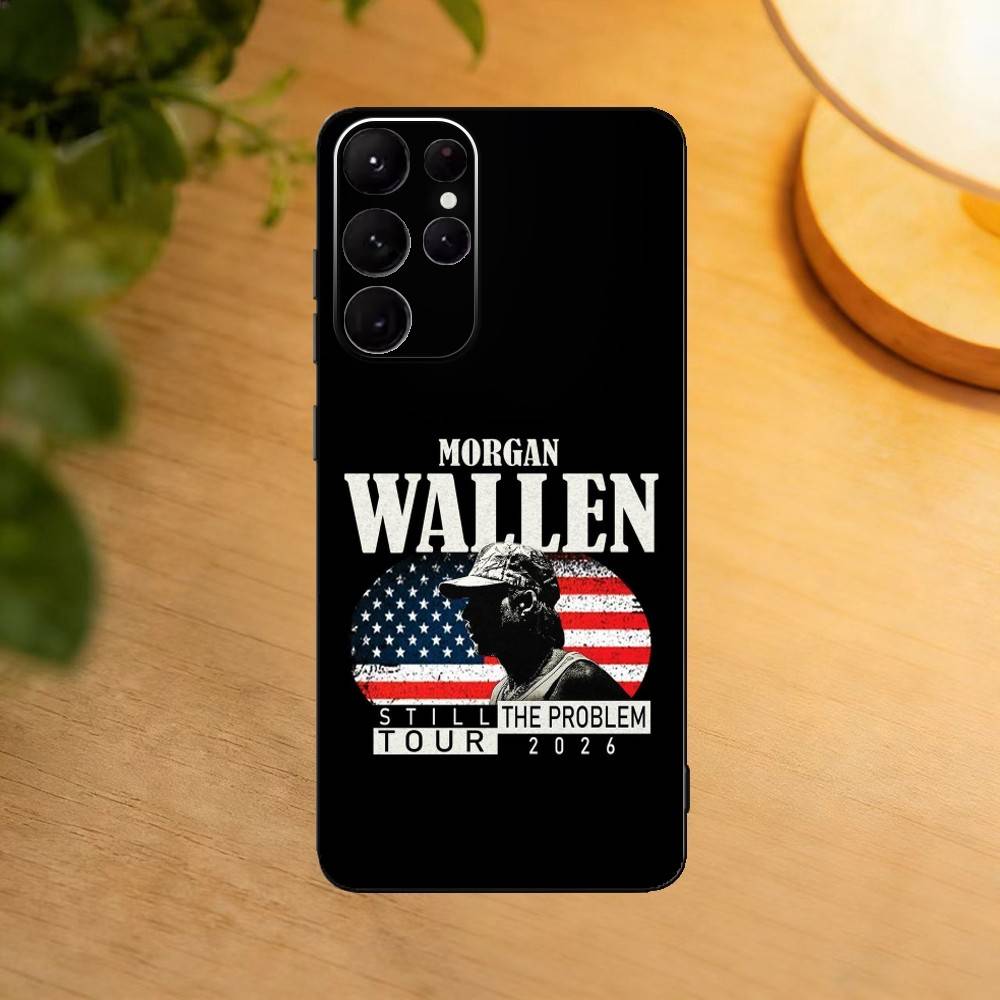 M-Morgan Wallen S-Singer phone Case For Samsung S25,24,21,22,23,30,Ultra,20,Plus,Fe,Lite,Note Soft Black Cover