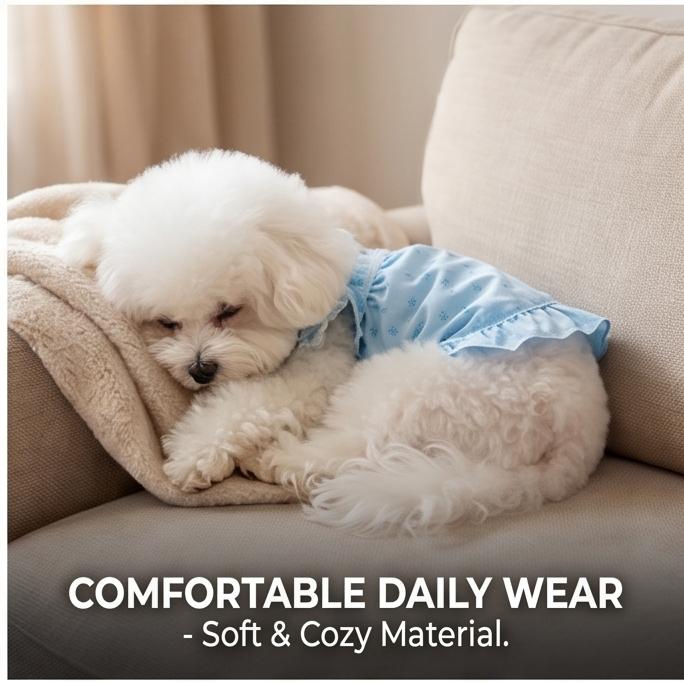 Lightweight Printed Pet Dress, Breathable Summer Skirt for Small Dogs & Cats, Cute Floral Style, Multi Sizes for Daily Wear & Photos