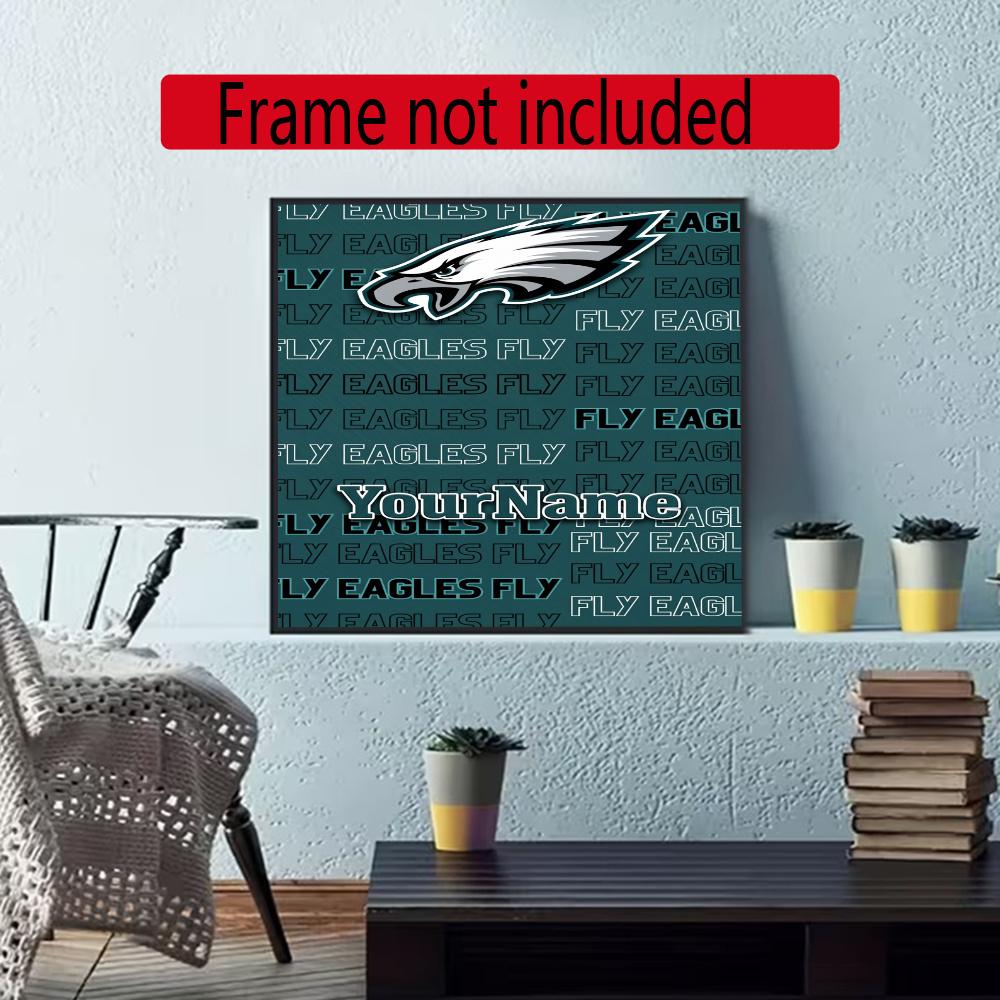 Philadelphia Eagles Personalized Name Diamond Paintings Mosaic Wall Round Diamond Art Painting Kits Embroidery Crystal Accessories Frameless
