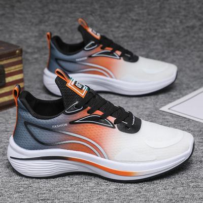 Men's Running Shoes Men's 2025 Summer Shoes Casual Mesh Breathable Running Shoes Shock Absorption Light Gradual Change Color Sports Shoes