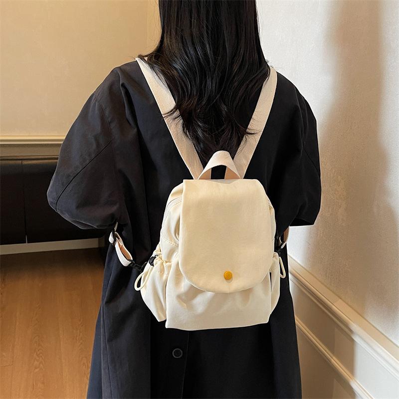 2025 autumn new canvas backpack women's rest backpack lightweight large-capacity flip bag travel student schoolbag