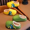 Rabbit & Dinosaur Kids' Cotton Slippers - Waterproof, Non-Slip, Thickened Cartoon Fur for Autumn & Winter. Suitable for Boys & Girls.